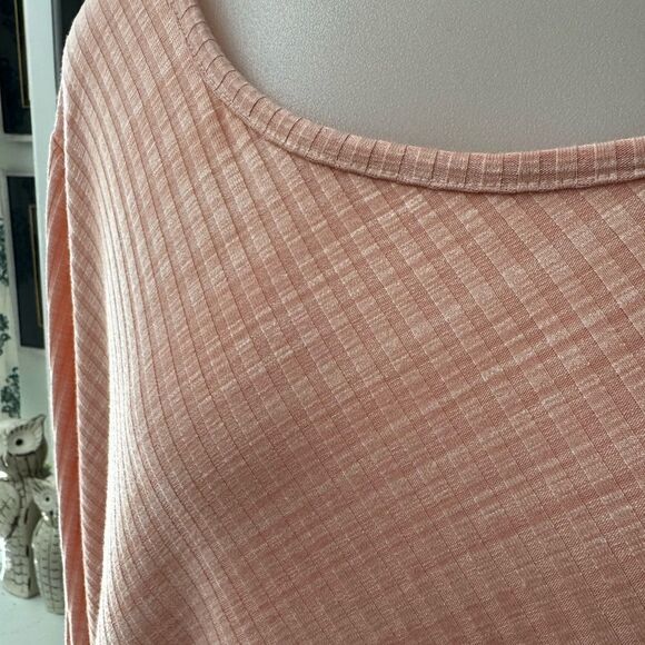 Apt 9 Peach / Pink Textured Top with Tie Sleeves Size XL - Picture 3 of 9